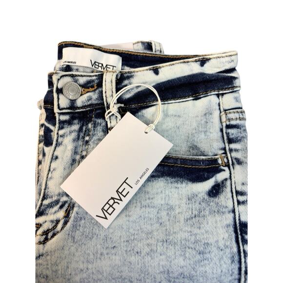 NWT Vervet Bella High Rise Flare Denim White Washed Jeans Size 24 - Picture 1 of 5